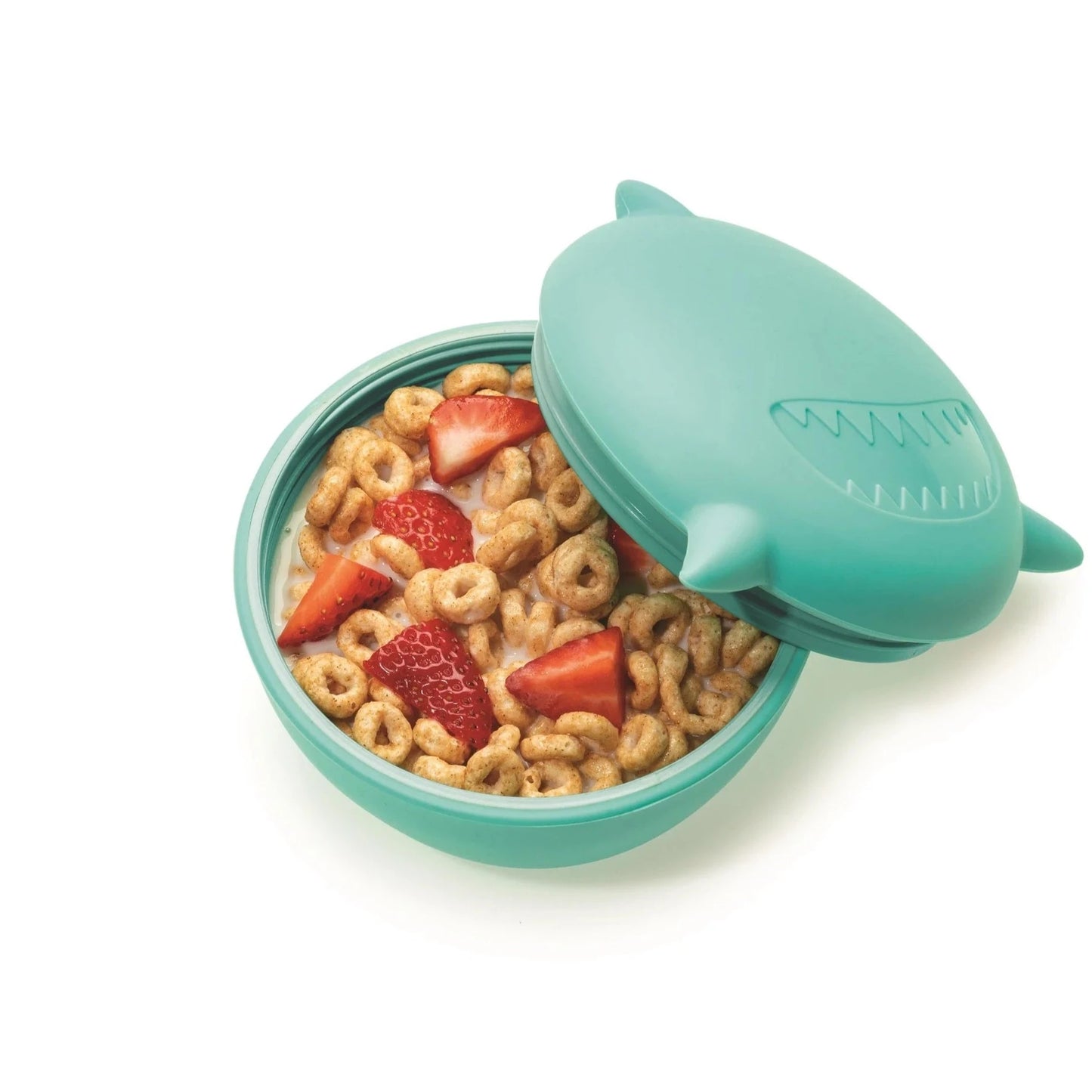Silicone Bowl with Lid, Fork & Spoon - Shark