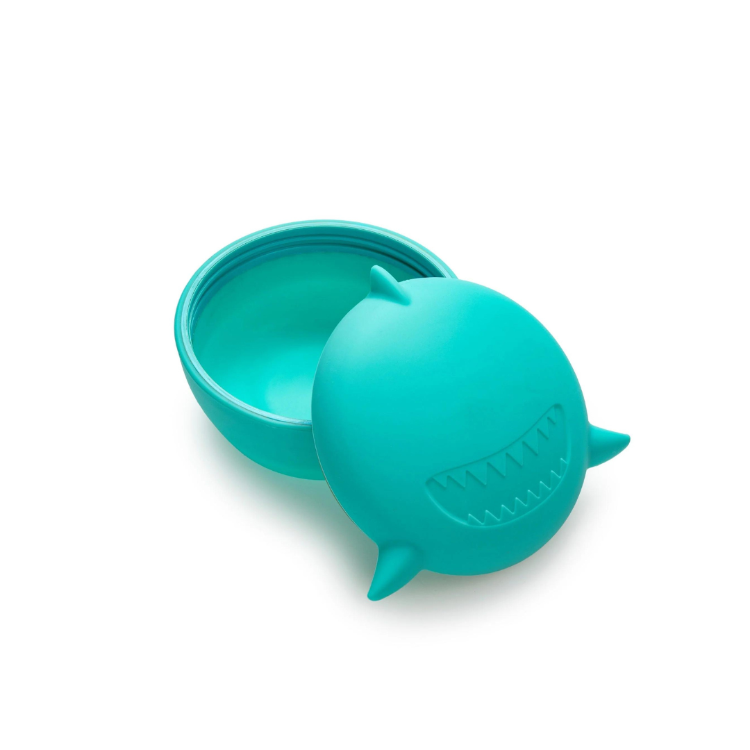 Silicone Bowl with Lid, Fork & Spoon - Shark