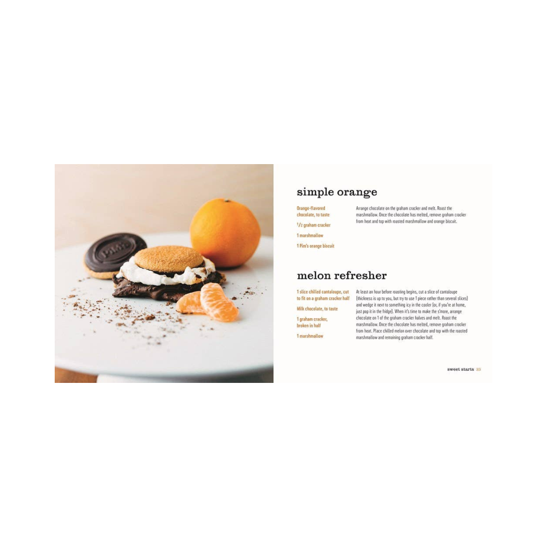 No campsite? No problem! Author Lisa Adams gives suggestions for making s’mores on a barbecue, in the oven, over a stovetop, and on the hearth of your living room fireplace. "S’mores" shares over 60 ways to make unique and scrumptious treats this camping season. Enjoy the Banana Caramel, the Strawberry Shortcake, the Hazelnut Raspberry Brownie, the Biscotti Latte, and many, many <em>s’more</em>.