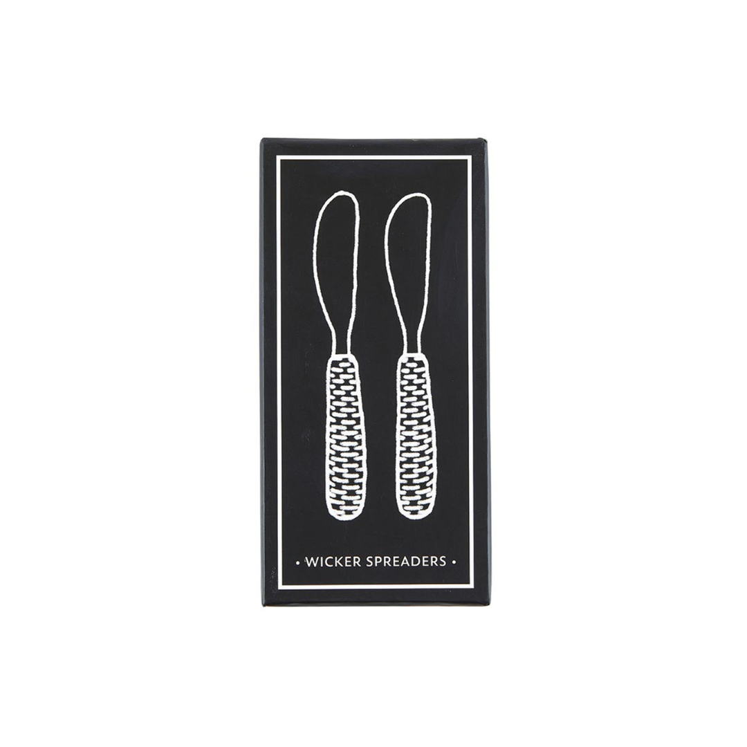 Add a touch of elegance to your charcuterie board with the Spreader Set - Natural Wicker. This stylish set of two spreaders features chic wicker handles and comes in unique matte black box packaging, making it the perfect gift for cheese lovers. Whether you're hosting a gathering or enjoying a quiet night in, these spreaders are a must-have addition to your collection!