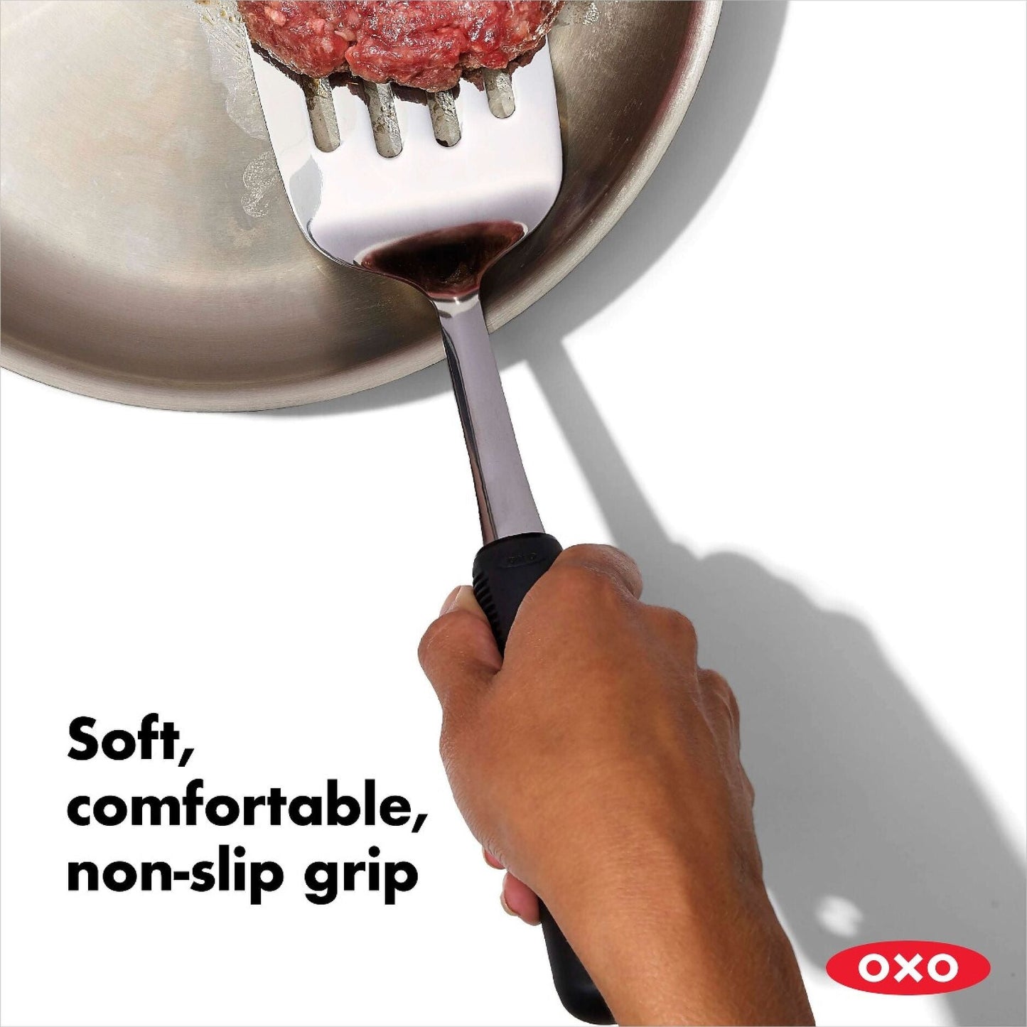 Those clever little holes aren't just for looks - they're escape routes for unwanted grease while keeping your food from playing the sticky attachment game. The cushy non-slip handle hugs your hand during cooking adventures, preventing any mid-flip disasters that might send breakfast flying.