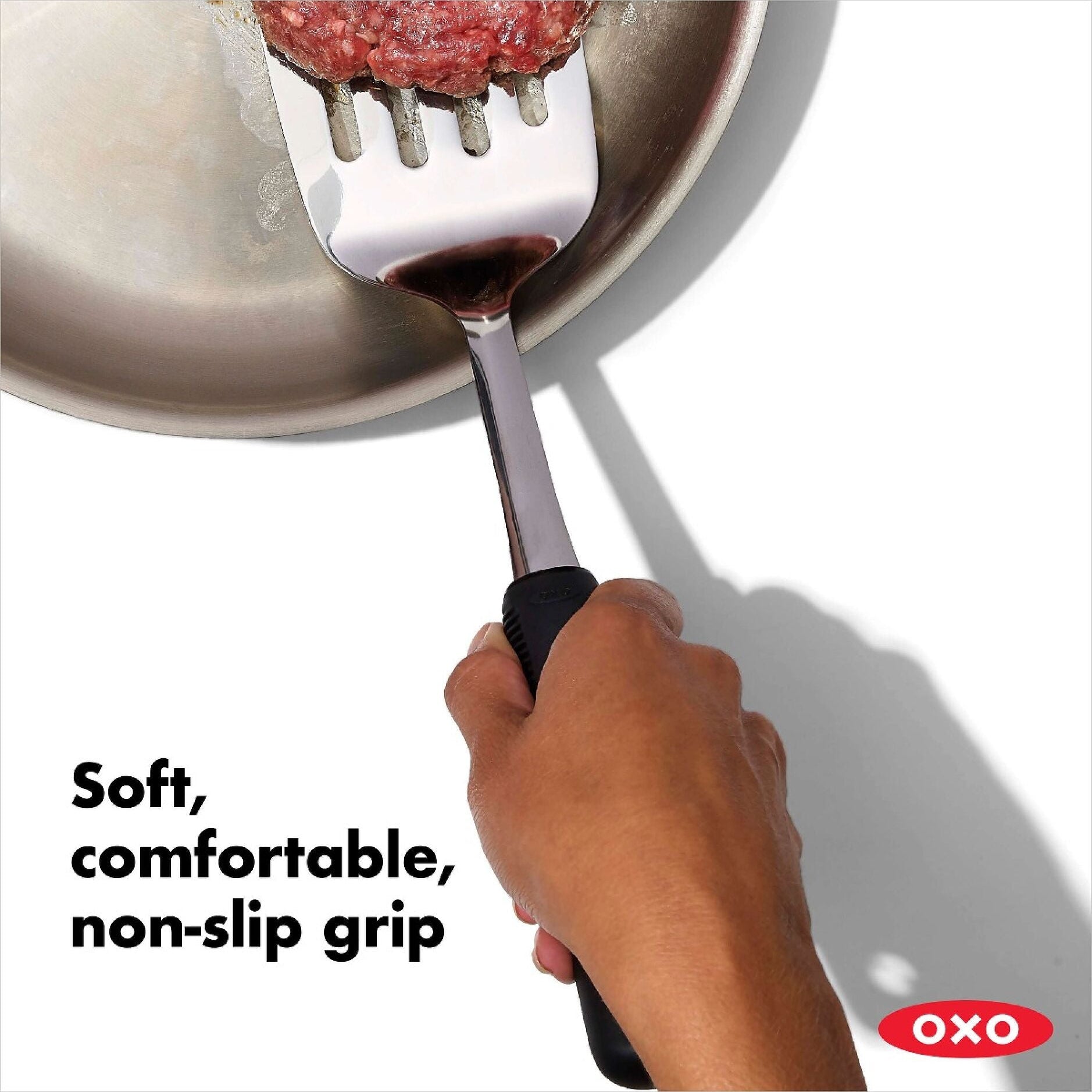 Those clever little holes aren't just for looks - they're escape routes for unwanted grease while keeping your food from playing the sticky attachment game. The cushy non-slip handle hugs your hand during cooking adventures, preventing any mid-flip disasters that might send breakfast flying.
