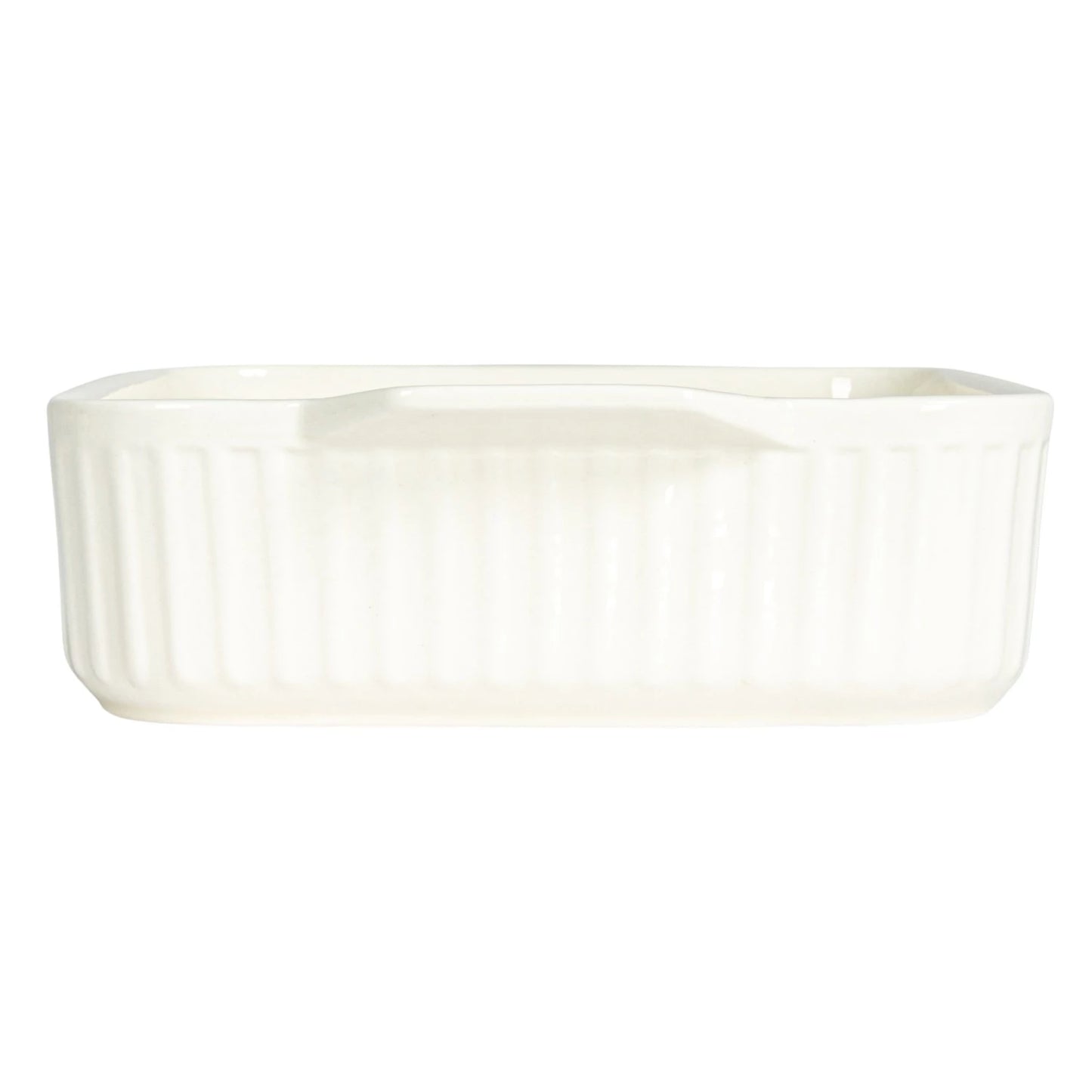 This Rectangular Stoneware Baker, measuring 10.25 inches long and 2.25 inches high, is a testament to both form and function. Its pristine white surface is adorned with the playful phrase "Good Food Comes To Those Who Bake It," making it a source of motivation in any kitchen.