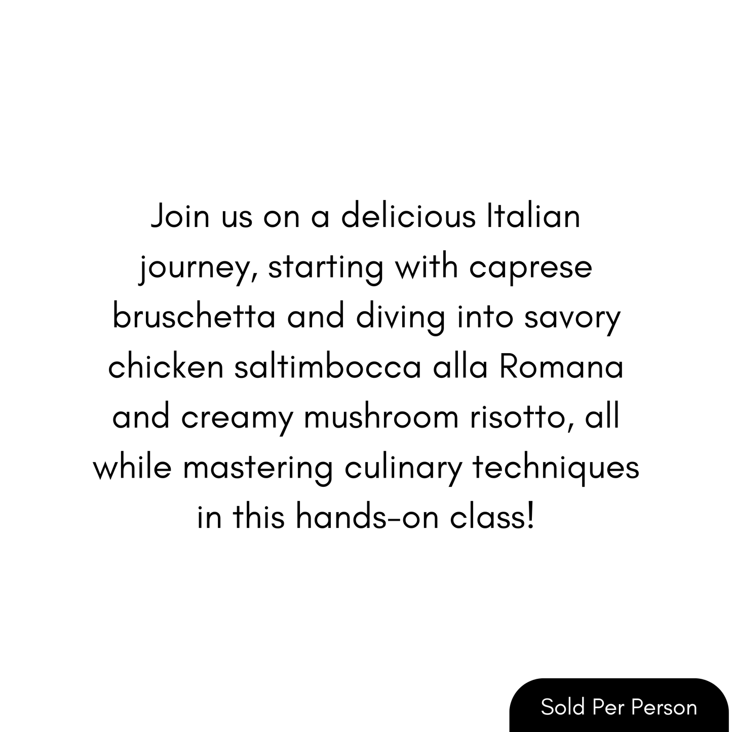 Text advertisement for a romantic French-inspired menu with classic dishes.