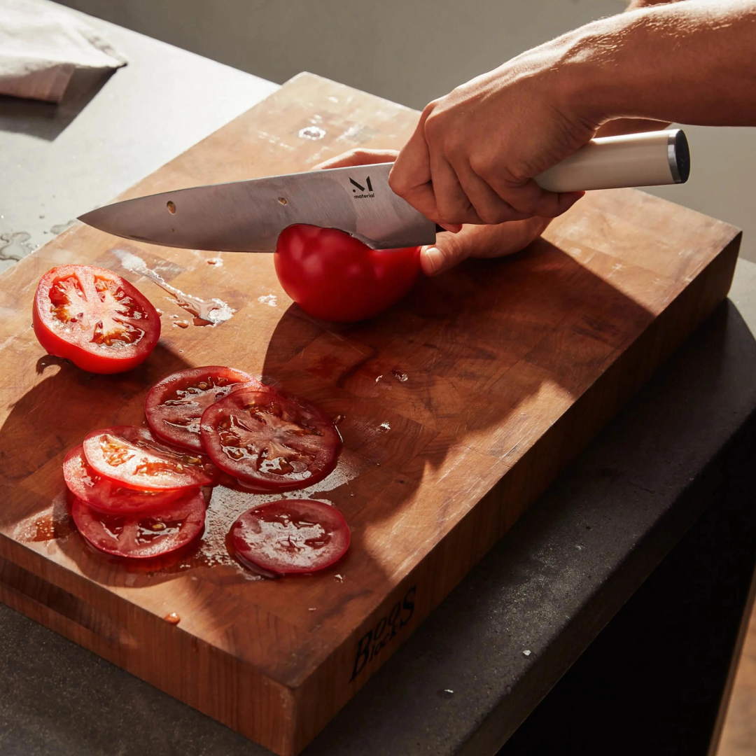 Just the right size, just the right weight, just what you need. A trio of high-performance knives, made from cryogenically-tempered Japanese stainless steel and high carbon making them meticulously sharp and incredibly resilient. With a matte, stain-resistant handle, you’ll want to show these off (The Stand can help).