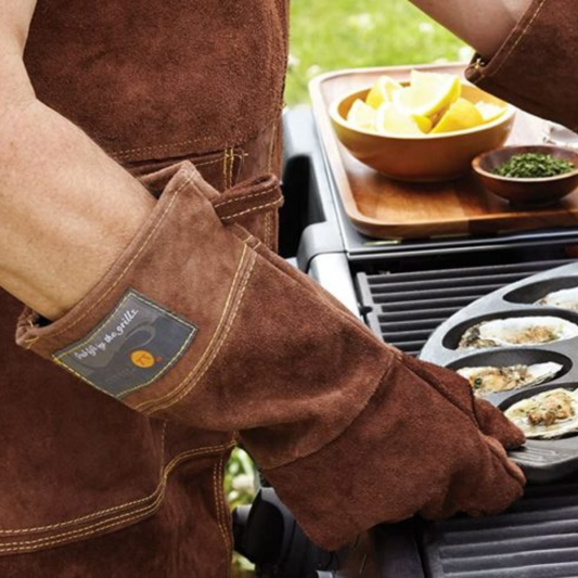 Leather Grill Mitt - Brown