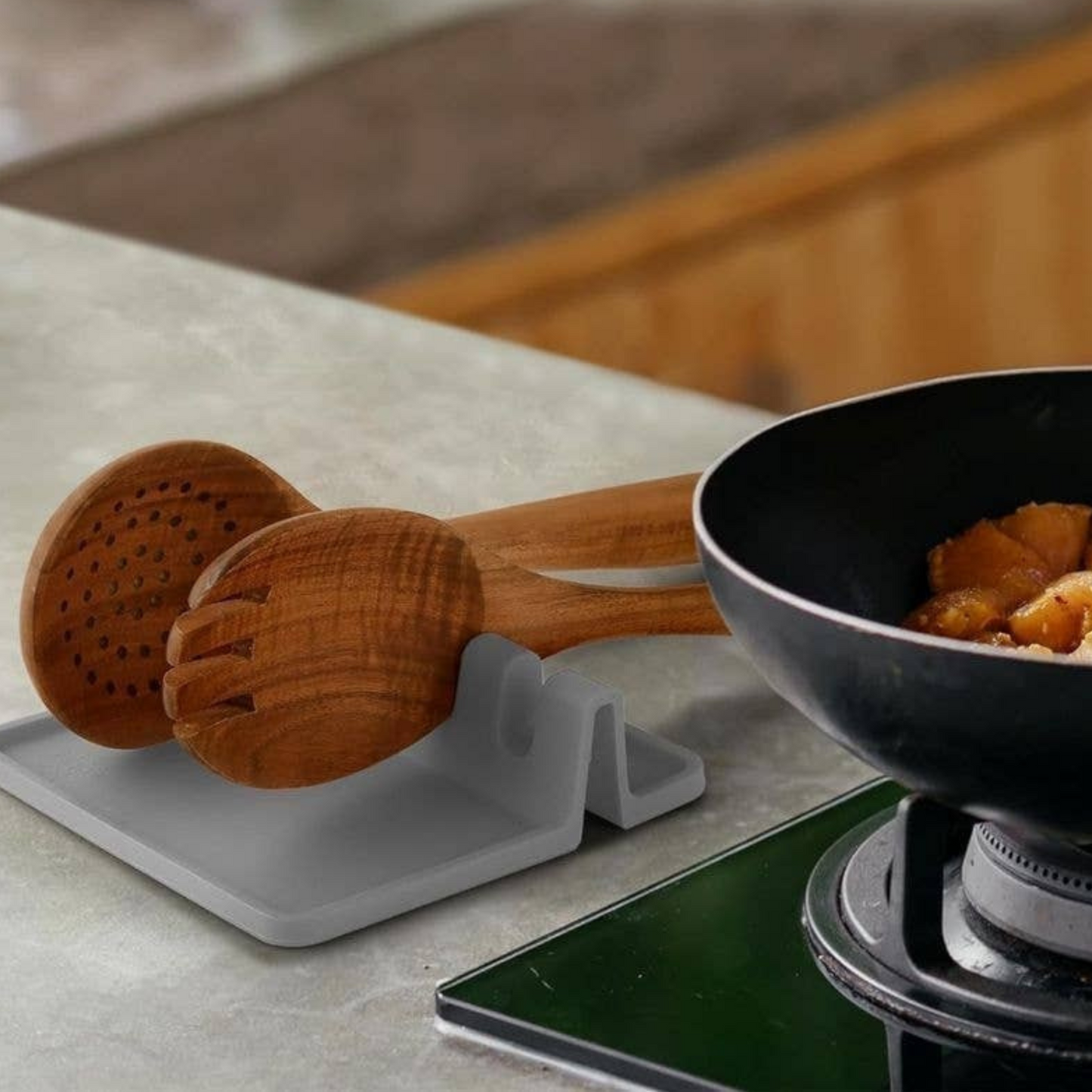 Silicone Spoon Rest - Grey