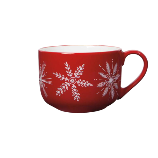 Latte Mug (23 oz) - Snowflakes