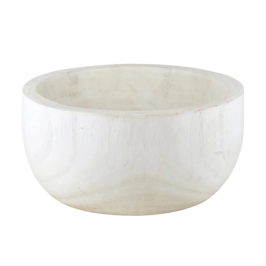Paulownia Wood Serving Bowl - White