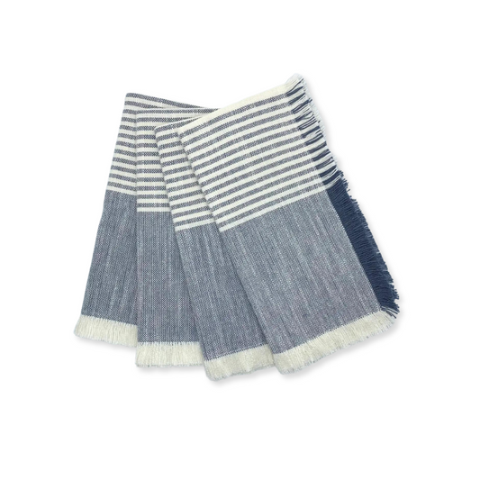 Cuisine Stripe Napkins (Set of 4) - Blue