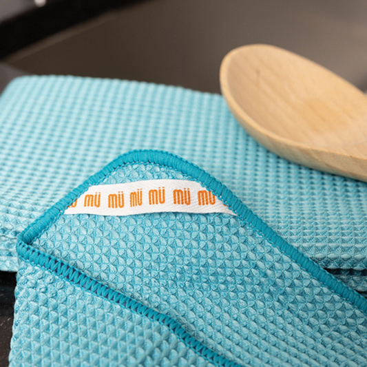 Waffle Weave Cloth (Set of 3) - Sea Blue