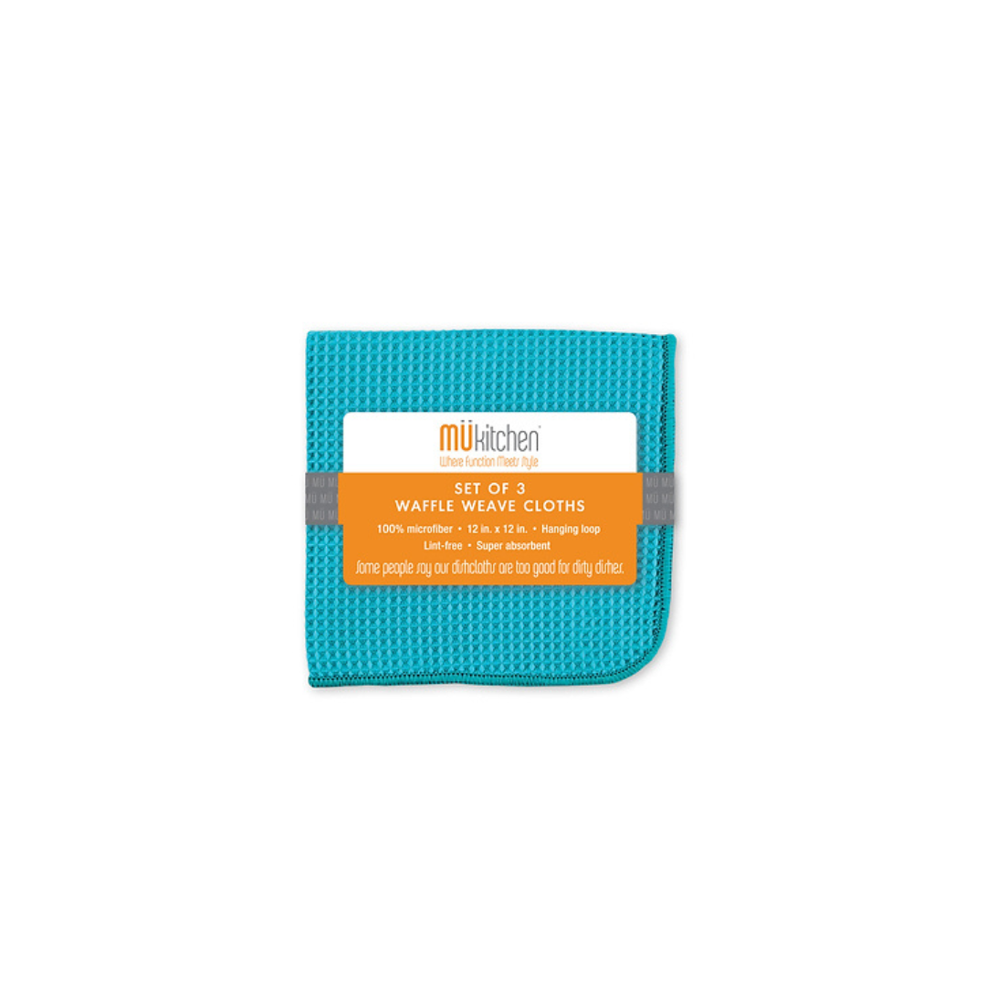 Waffle Weave Cloth (Set of 3) - Sea Blue