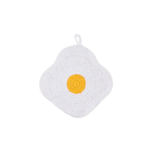 Add a playful touch to your kitchen with the Crochet Egg Trivet, a delightful blend of fun and function. Handmade with care, this 100% cotton trivet is inspired by our joyful collections, bringing warmth and personality to your cooking space.