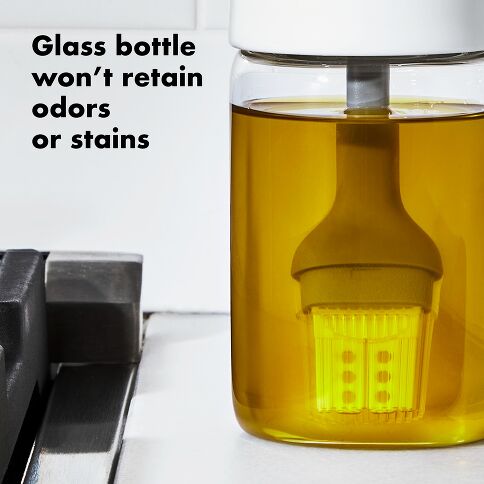Glass Oil Bottle & Brush