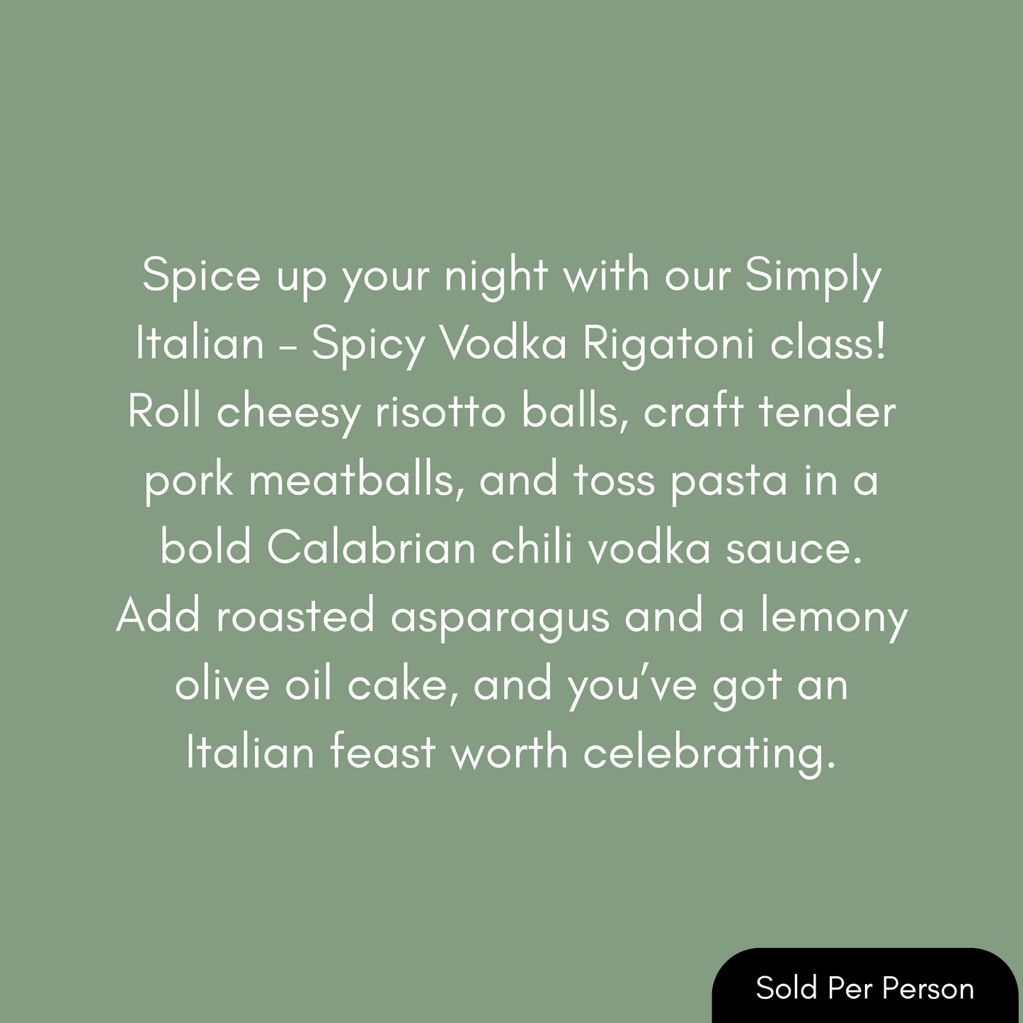 Simply Italian - Spicy Vodka Rigatoni - 6 PM, Saturday, November 8th, 2025
