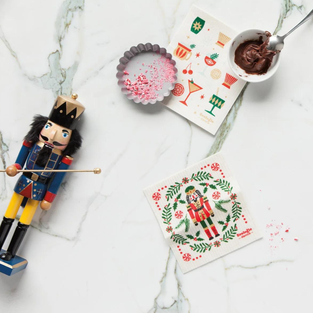 Get cracking on your holiday cleaning with the Nutcracker Swedish Sponge Cloth from Ecologie!