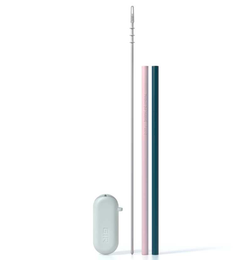 Traveler Silicone Straw (Set of 2) - Blue & Pink