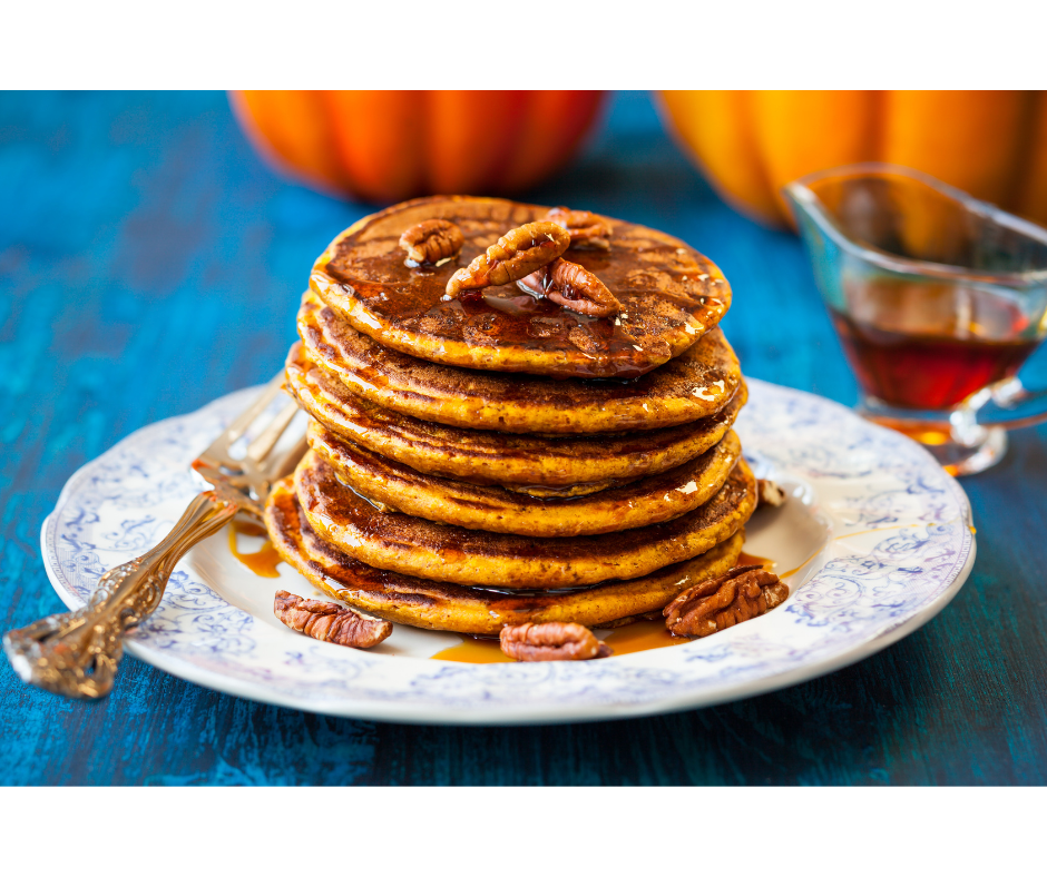 Pumpkin Pancakes with Toasty Pecans