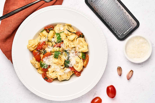 Grilled Foil Pack Tortellini with Tomatoes & Zucchini