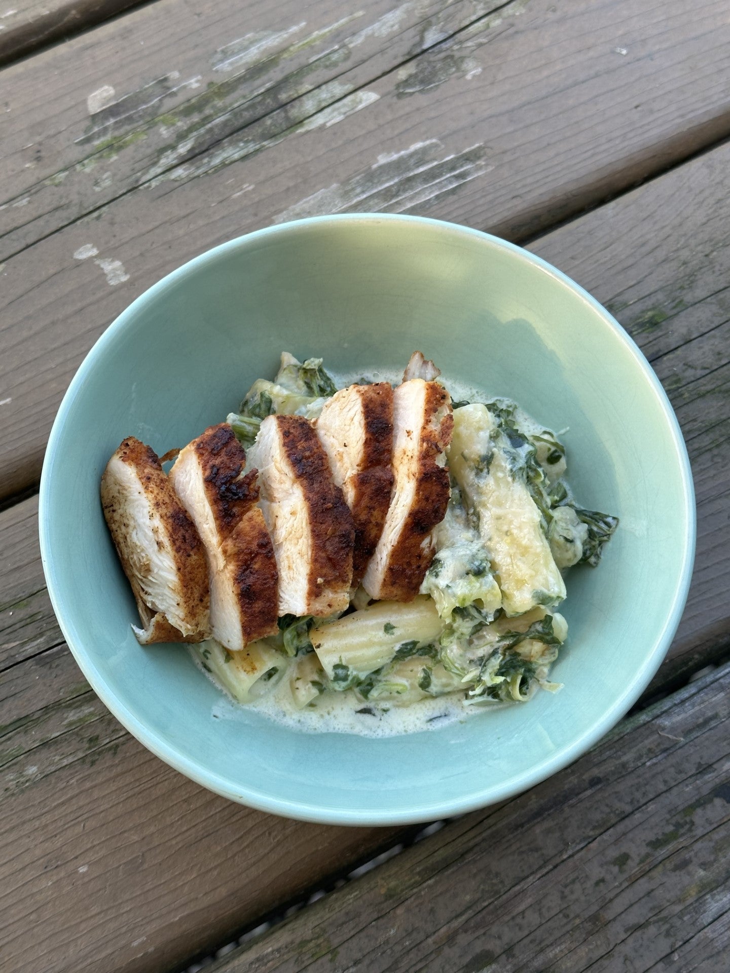 Spinach & Artichoke Chicken Skillet Toast & Table