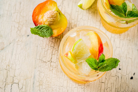 White wine back to school peach sangria