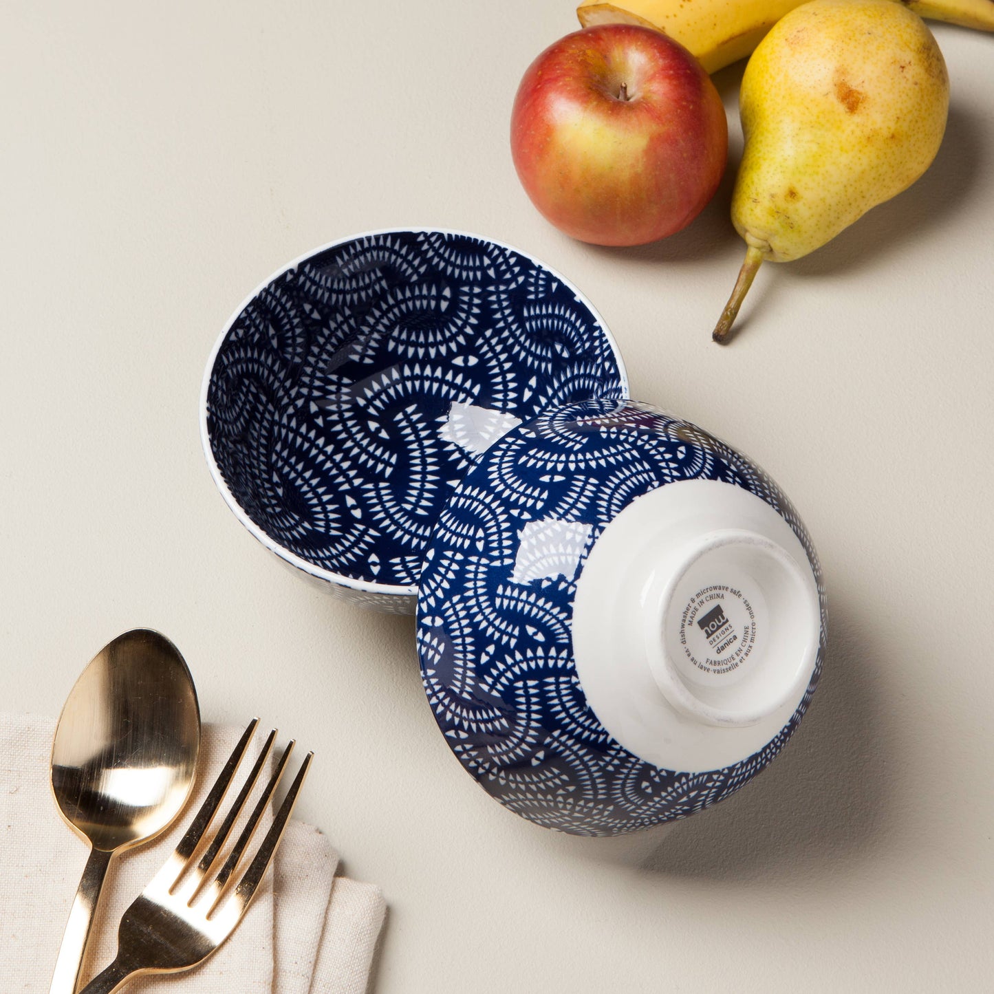 4 Inch Stamped Bowl - Indigo Geo