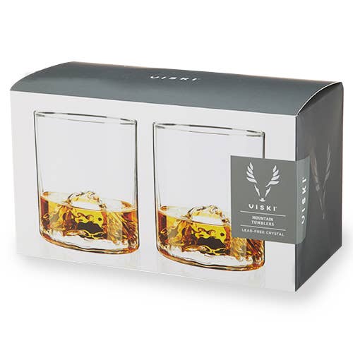 Mountain Themed Crystal Tumblers - Set of 2