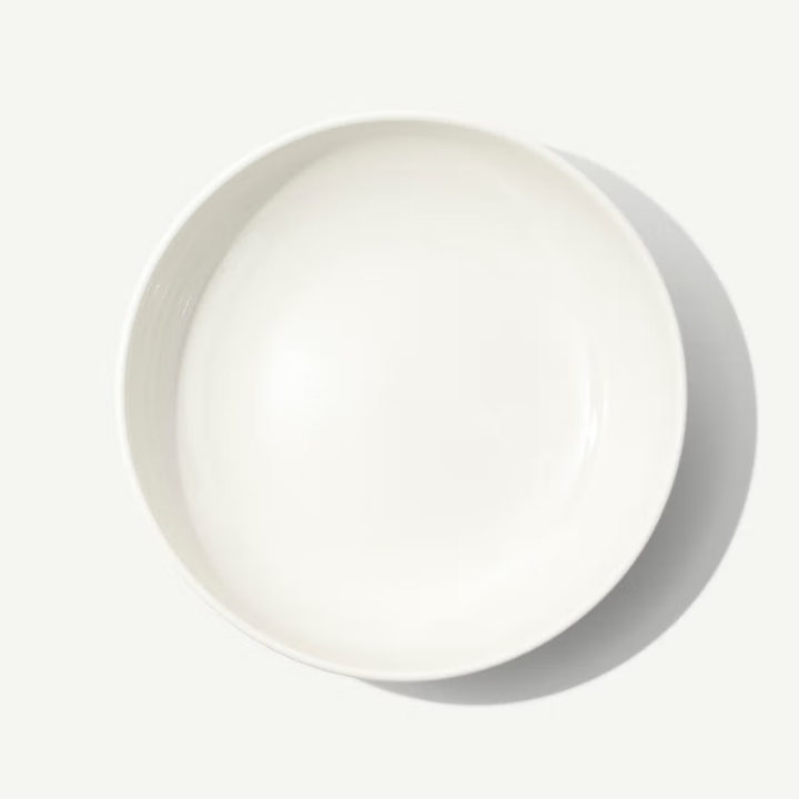 White round object on a light gray background
