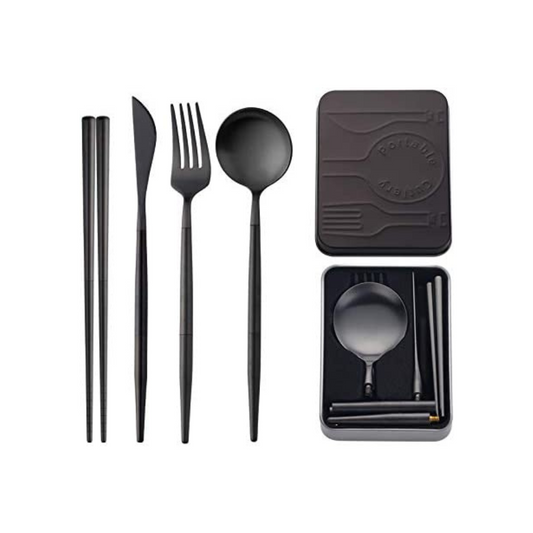 Portable Cutlery Set - Black