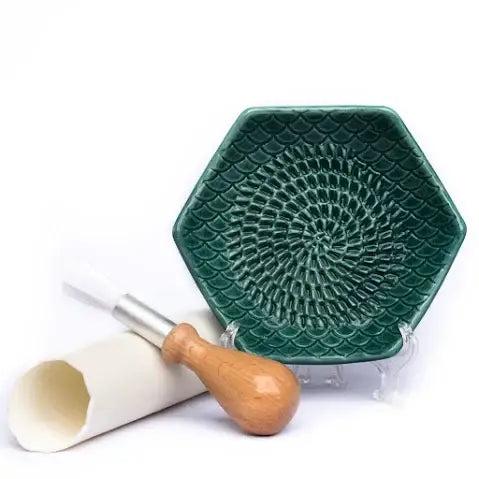 Ceramic Grater Set - Emerald Green - 3 Piece Set