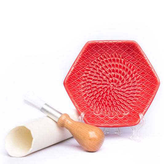 Ceramic Grater Set - Red- 3 Piece Set