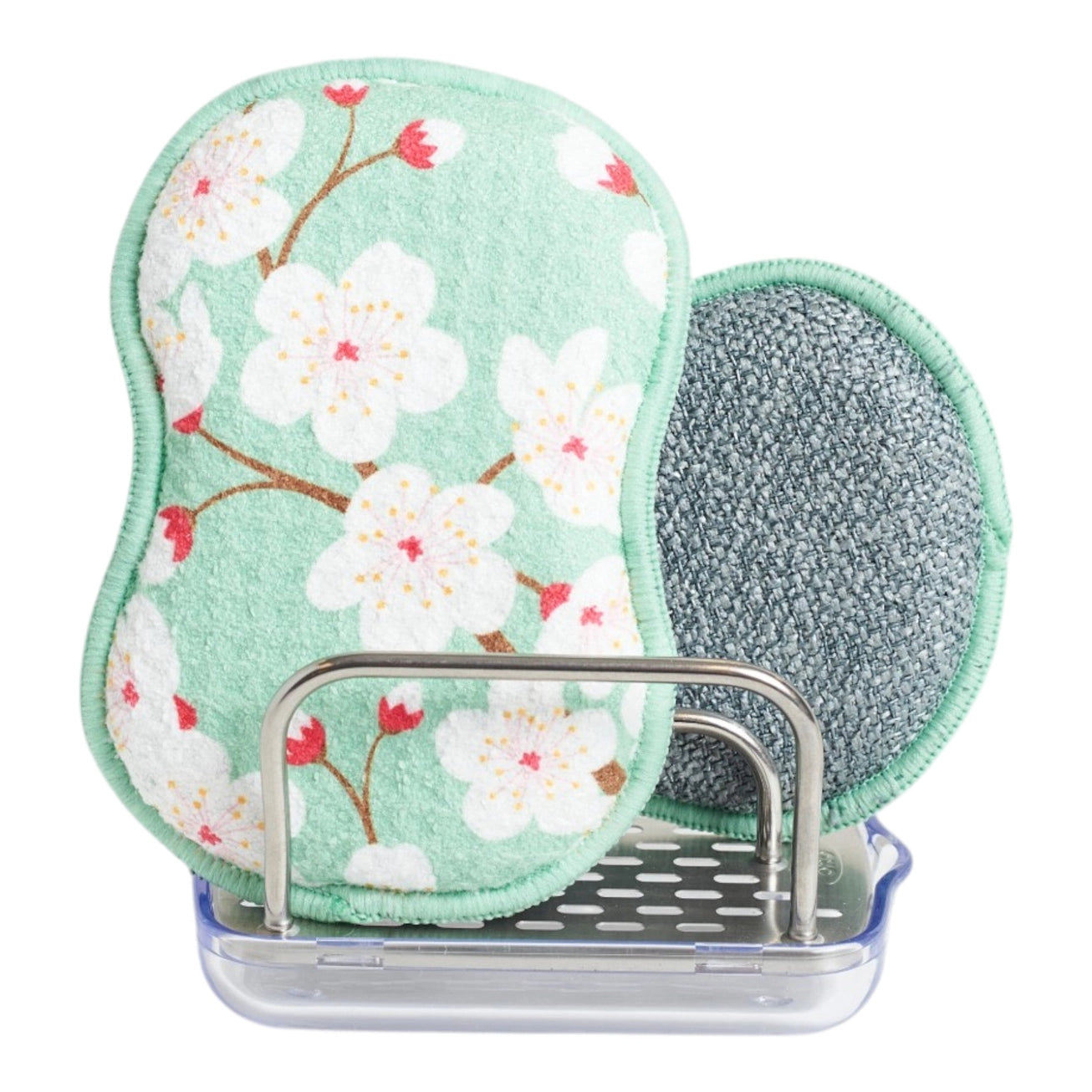 Reusable Sponges (Set of 3) -  Cherry Blossom: Meadow Green