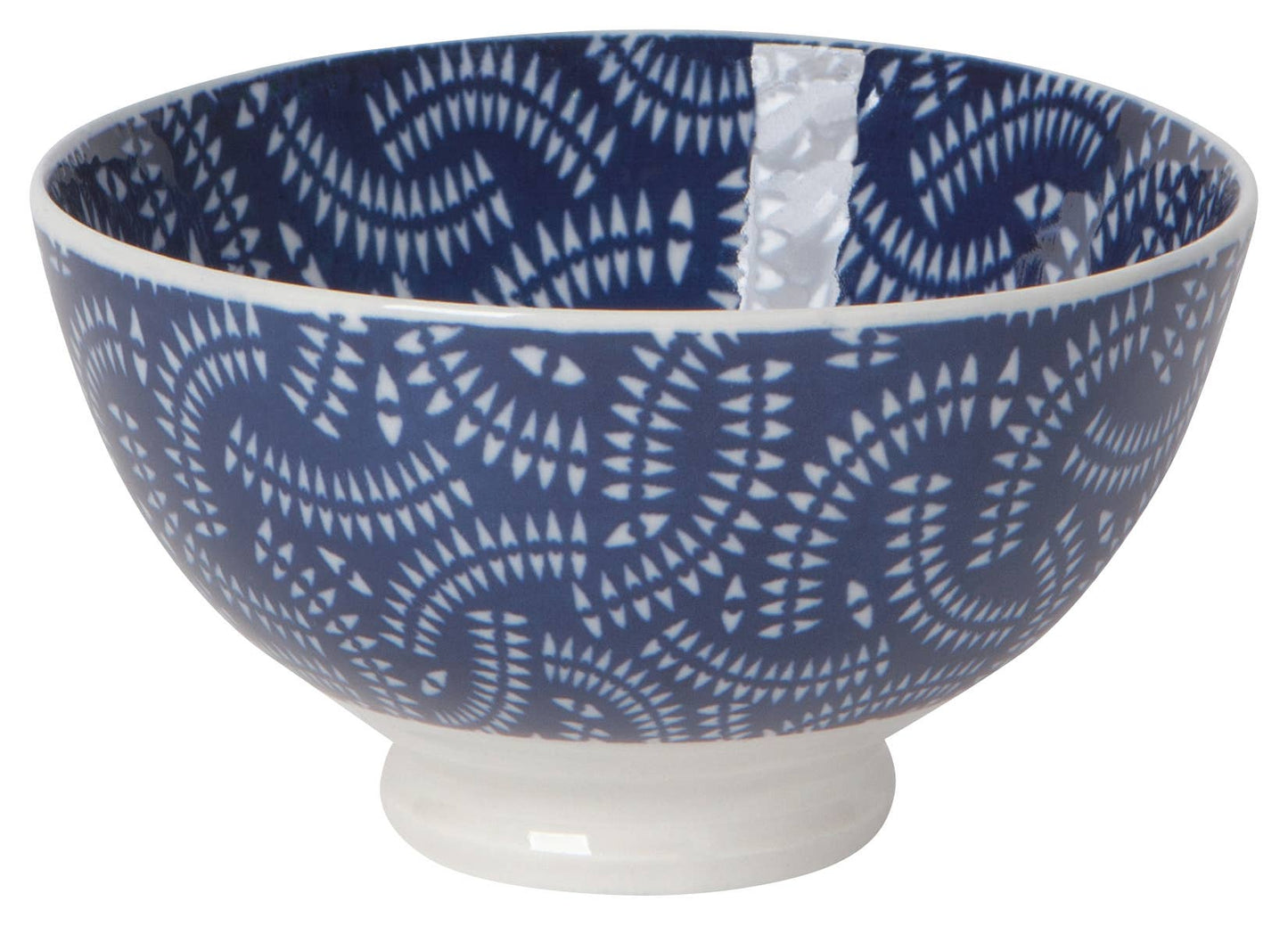 4 Inch Stamped Bowl - Indigo Geo