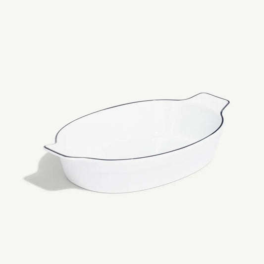 Oval Baking Dish - Navy Rim