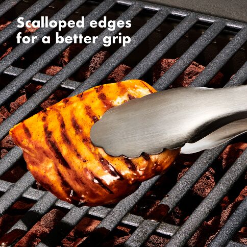 Elevate your grilling experience with the OXO Good Grips 3-Piece Grilling Tool Set, essential for grillers of all skill levels. This thoughtfully designed collection includes scalloped-edge Tongs with an integrated bottle opener for convenient refreshments, a Turner with a double-bend design for superior leverage when flipping heavy foods, and an innovative Tool Rest that provides a heat-resistant surface with a specialized tong holder for one-handed operation. 