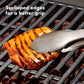 Elevate your grilling experience with the OXO Good Grips 3-Piece Grilling Tool Set, essential for grillers of all skill levels. This thoughtfully designed collection includes scalloped-edge Tongs with an integrated bottle opener for convenient refreshments, a Turner with a double-bend design for superior leverage when flipping heavy foods, and an innovative Tool Rest that provides a heat-resistant surface with a specialized tong holder for one-handed operation. 