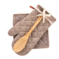 Oven Mitt, Pot Holder, & Spoon Set - Chambray Brown