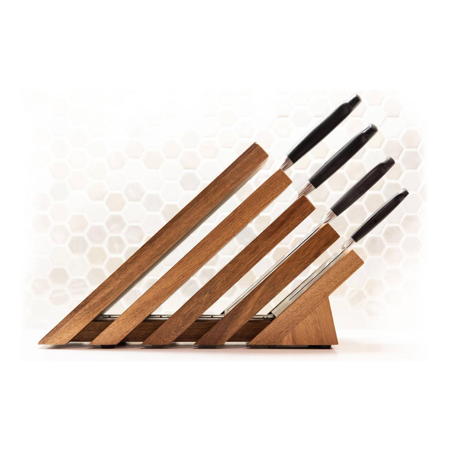 Next Level Magnetic Knife Block With UV Light - Acacia