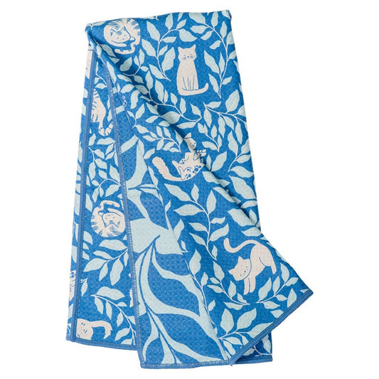 Anywhere Towel Reversible - Nuthatch Cat Club: R Blue