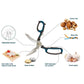 Multifunctional scissors with various uses on a white background