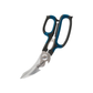 Shears with black and blue handles on a white background