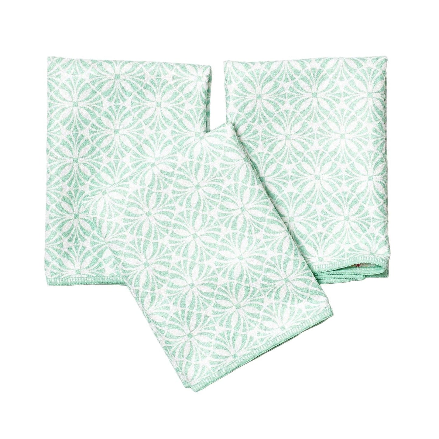 Mighty Mini Towel (Set of 3) Reversible - Cherry Blossom: Meadow Green