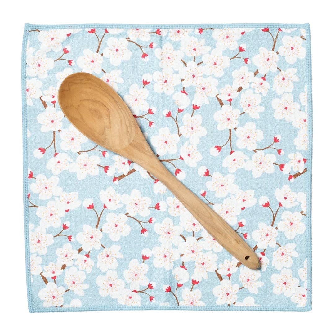 Mighty Mini Towel (Set of 3) Reversible - Cherry Blossom: Meadow Green