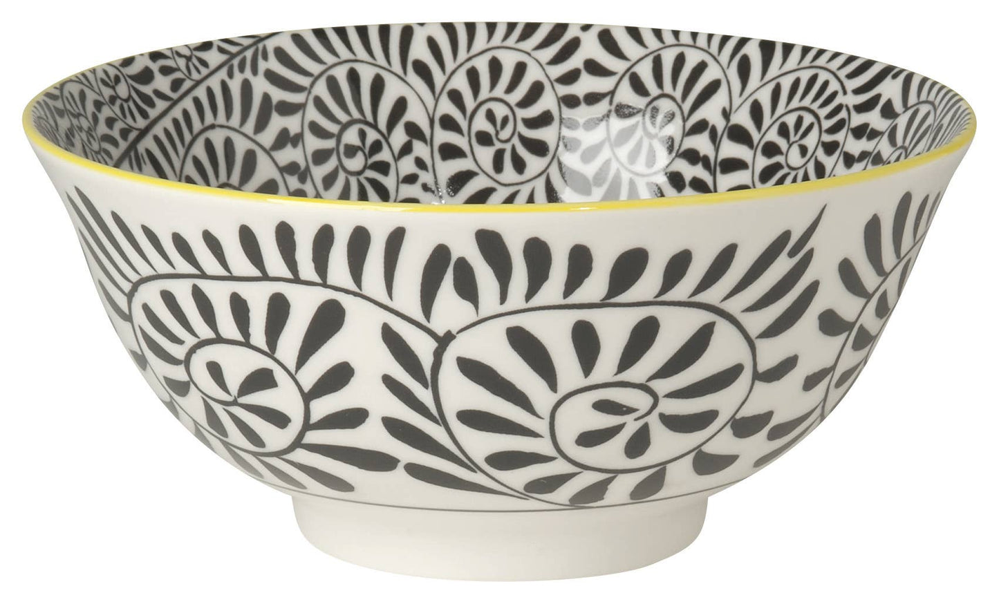 6 Inch Stamped Bowl - Black Vines