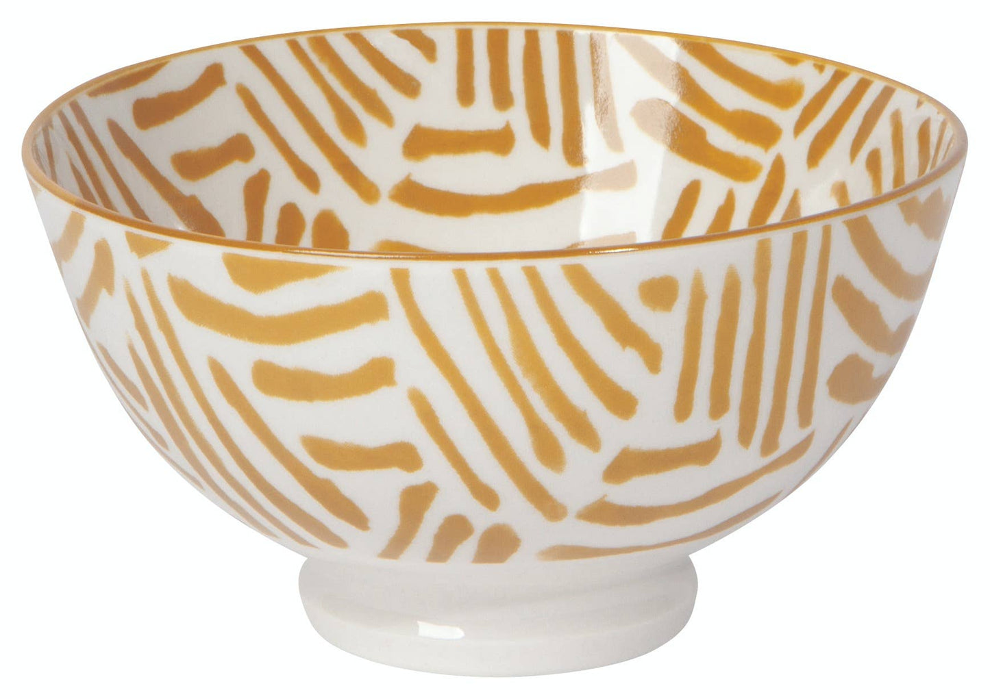 4 Inch Stamped Bowl - Ochre Lines