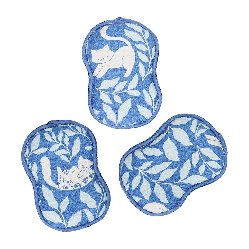 RE:usable Sponges (Set of 3) - Nuthatch Cat Club: R Blue