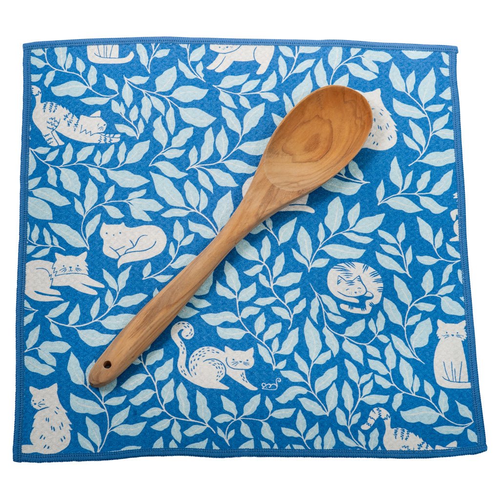 Mighty Mini Towels (Set of 3) Reversible - Nuthatch Cat Club: Blue