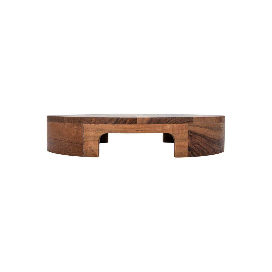 Pedestal Board with Handles made from Acacia Wood with 10 inch diameter by Creative Co-Op