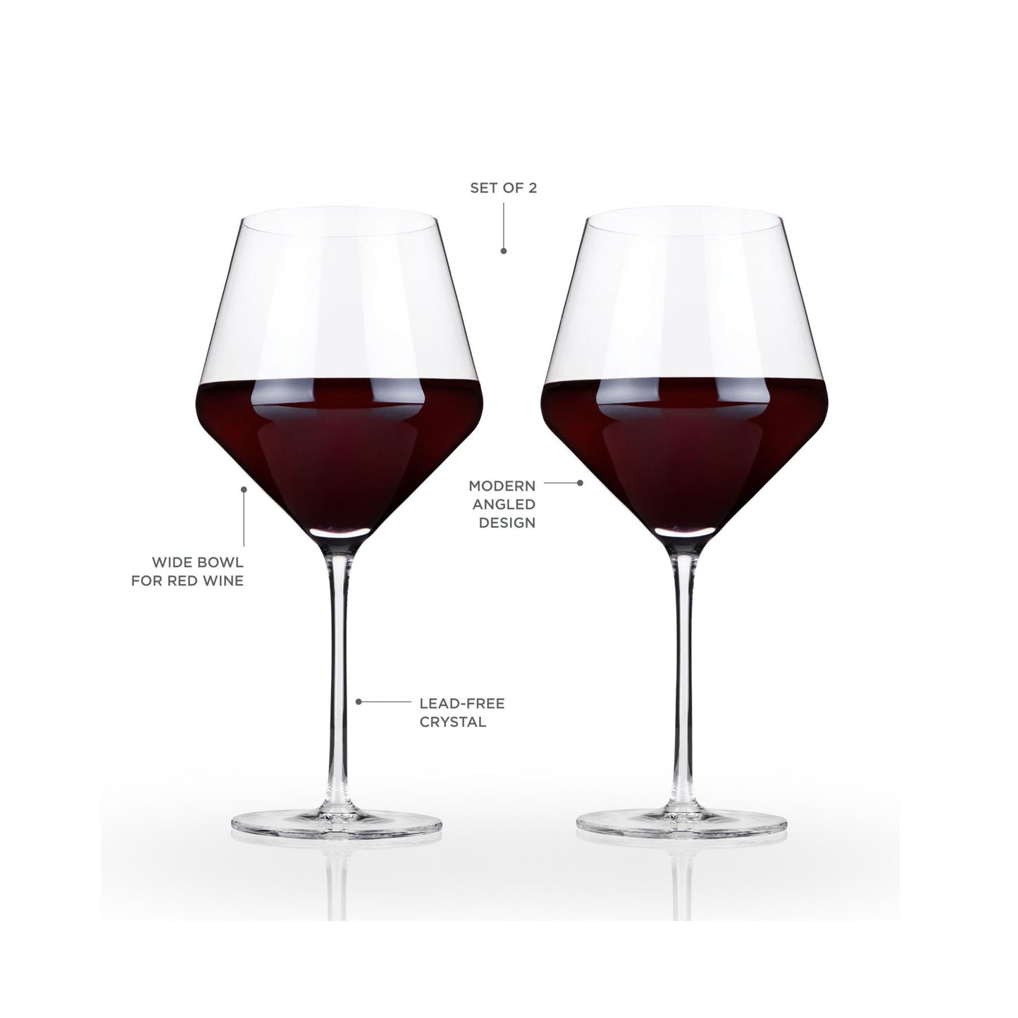 Ideal for full-bodied red wine, these stemmed wine glasses are crafted from a lead-free crystal glass. This glass offers the most-elegant drinkware experience available, while giving confidence that your wine isn’t being contaminated by any harmful toxins.