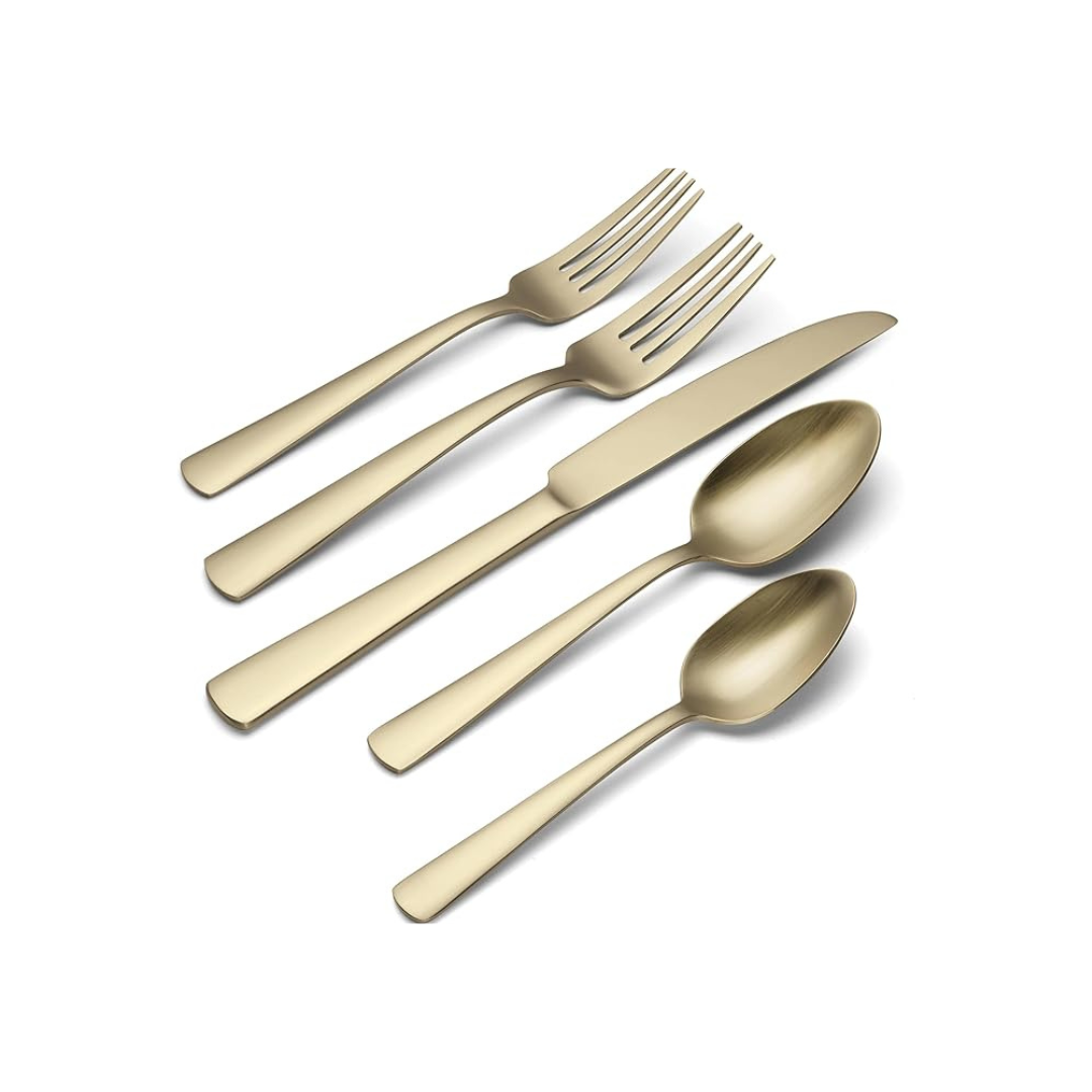 Aptitude Champagne Satin Flatware - 20 Piece Set